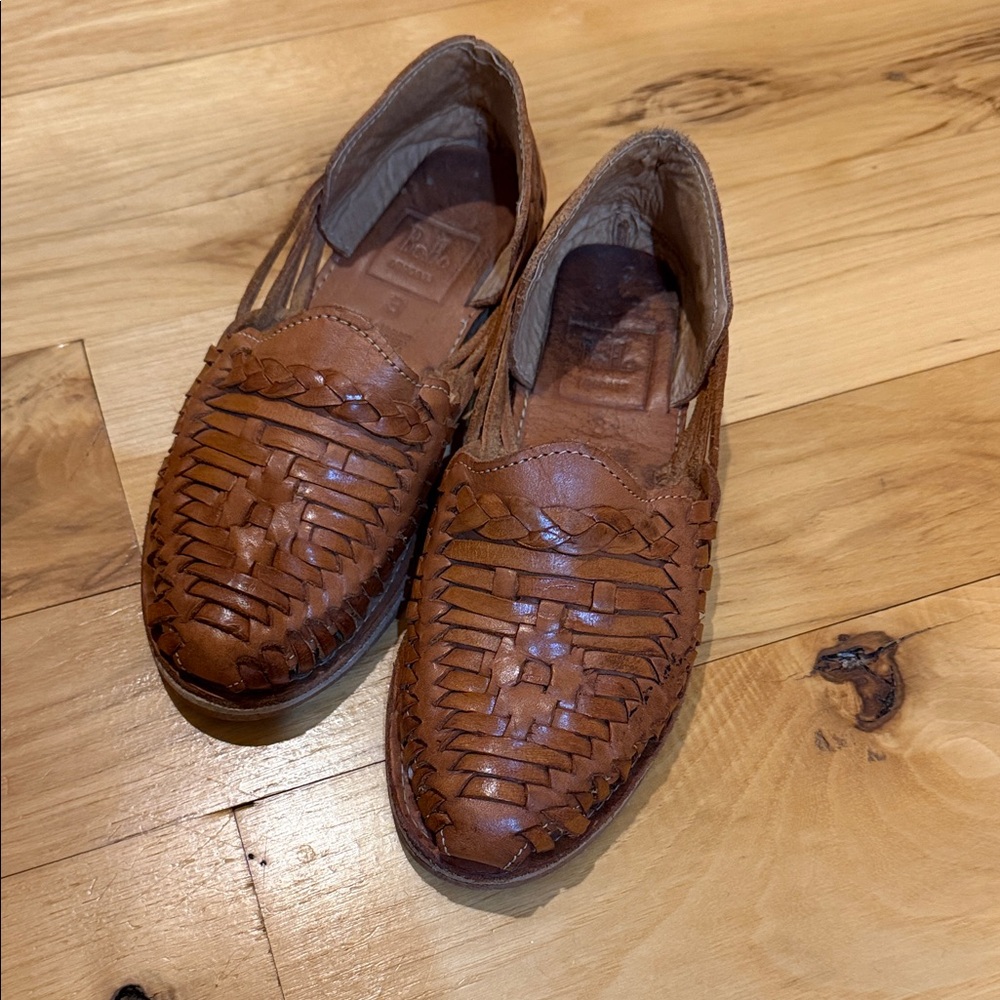 Women’s Braided Leather Huarache Loafers - Brown